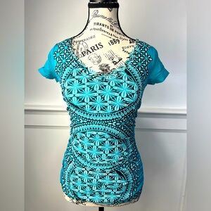 INC Turquoise short sleeve top - Size XSmall